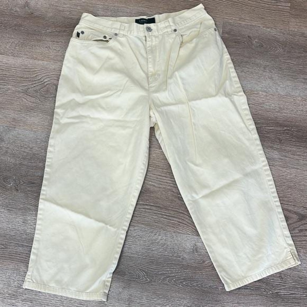 Lauren Ralph Lauren yellow Capri Chino Pants Womens size 12 High Rise Y2K